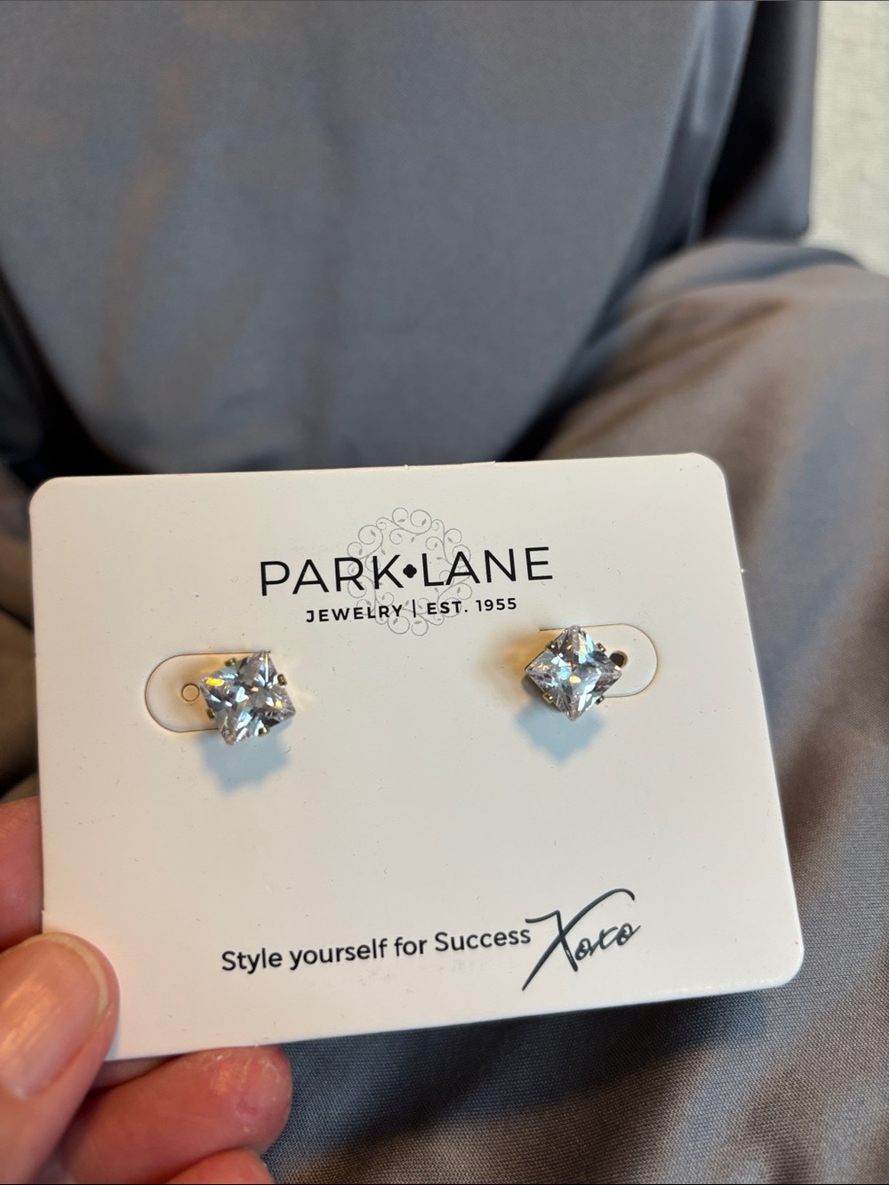 Park Lane Square Crystal Stud Earrings